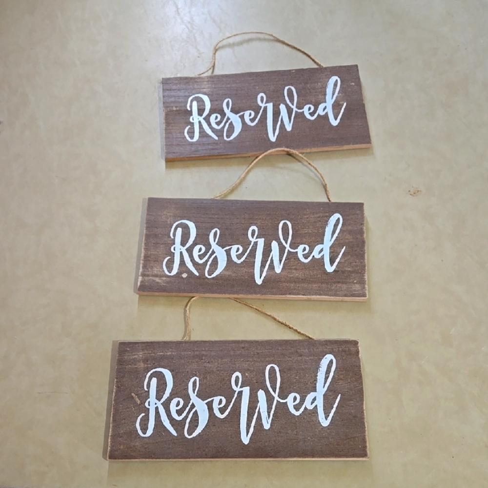 Rustic Brown Reserved Signs